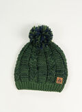 CAPPELLO IN MAGLIA SHETLAND CON PON PON UNISEX, 045 MILITARY, thumb