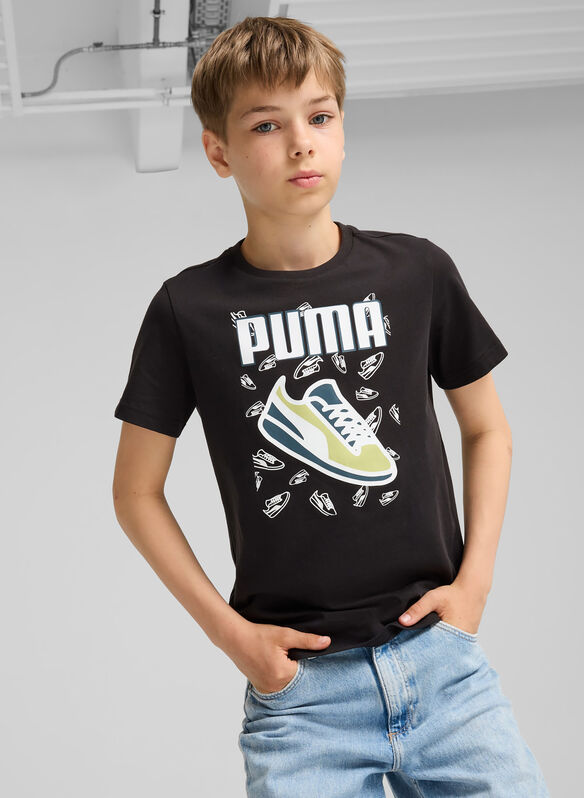 T-SHIRT ESSENTIAL LOGO LAB RAGAZZO, 01 BLK, medium