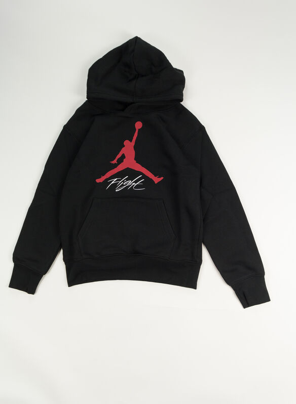 FELPA HOODIE JORDAN FLIGHT RAGAZZO, 023 BLKRED, medium