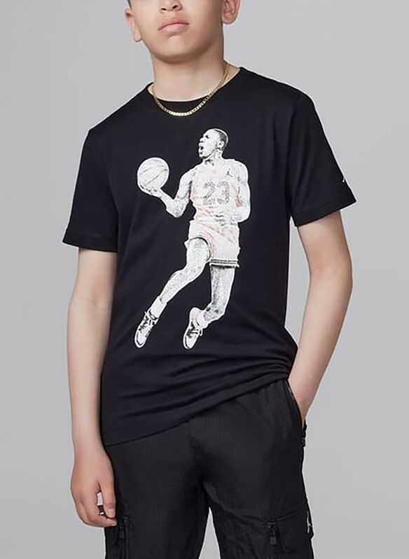 T-SHIRT JORDAN GRAFICA POIS RAGAZZO, 023 BLK, medium