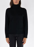 MAGLIONE DOLCEVITA CON LOGO, 1200 BLK, thumb