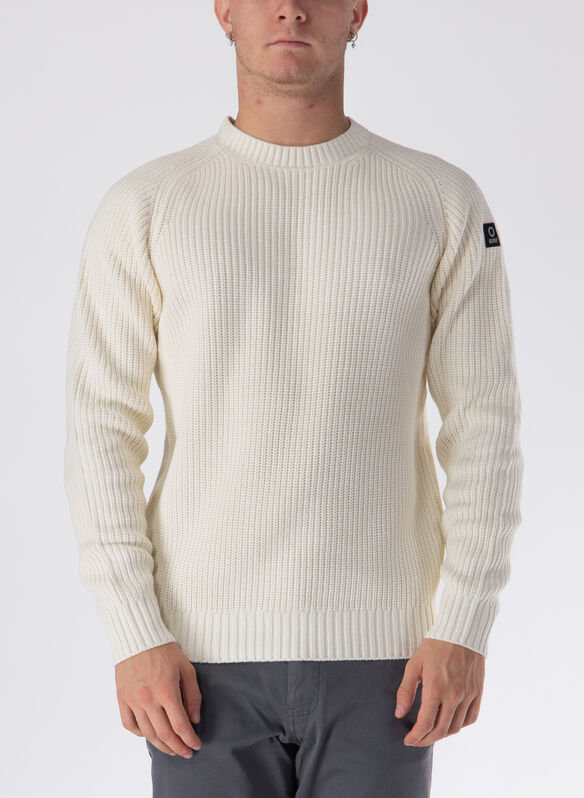 MAGLIONE KNIT CARLOS, OFF WHITE, medium