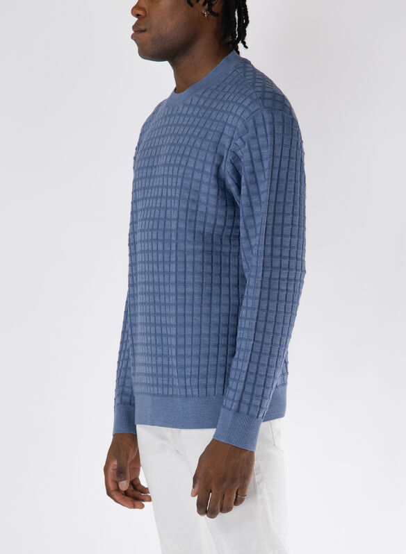 MAGLIONE GIROCOLLO JACQUARD, 15DU CELESTE, medium