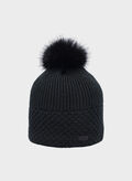 CAPPELLO IN MAGLIA  CON PON PON, U901 BLK, thumb