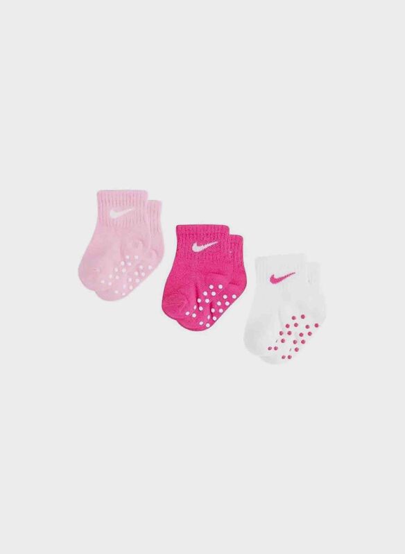 CALZA SWOOSH GRIPPER ANTISCIVOLO 3 PAIA INFANT, A72 PINKFUXIAWHT, medium