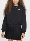 FELPA GIROCOLLO CLUB ESSENTIAL FLEECE RAGAZZA, 010 BLK, thumb