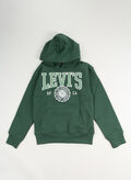 FELPA HOODIE CON LOGO RAGAZZO, B84 GREEN, thumb