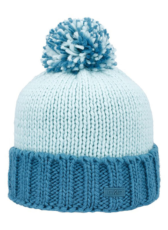 CAPPELLO A MAGLIA CON PONPON JUNIOR, E309 TEAL, medium