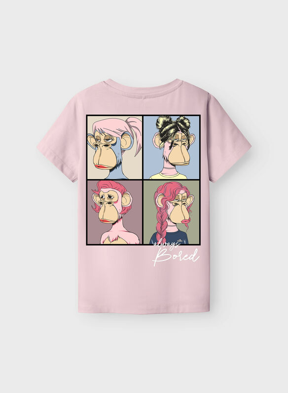 T-SHIRT DISARA BORED GRAPHIC POST RAGAZZA, ORCHID, medium