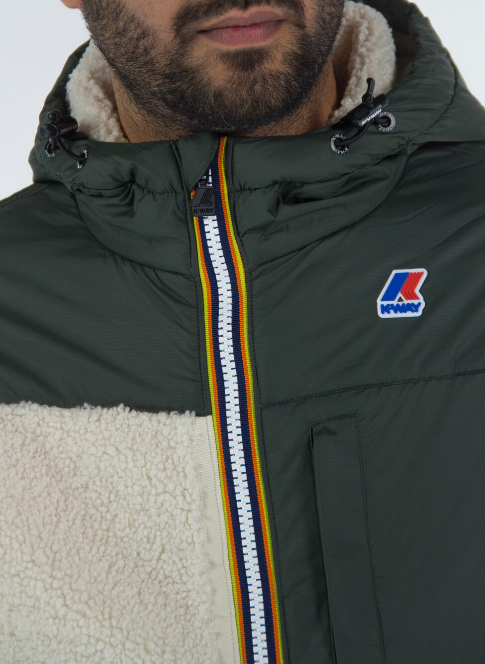 KWAY, Giubbotto Levrai Niege Con Inserto In Pelliccia Orsetto