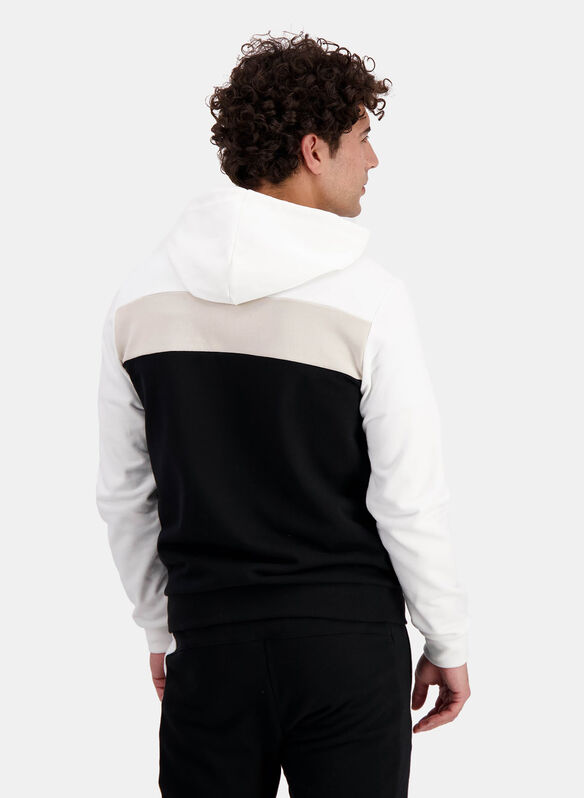 FELPA CON CAPPUCCIO FULL ZIP, BLKWHT, medium