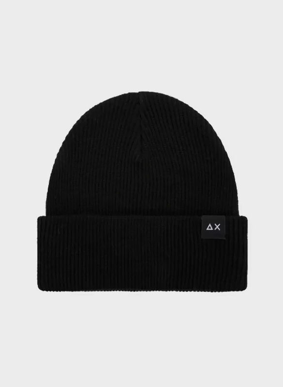 CAPPELLO BEANIE IN LANA A COSTE, 11 BLK, medium