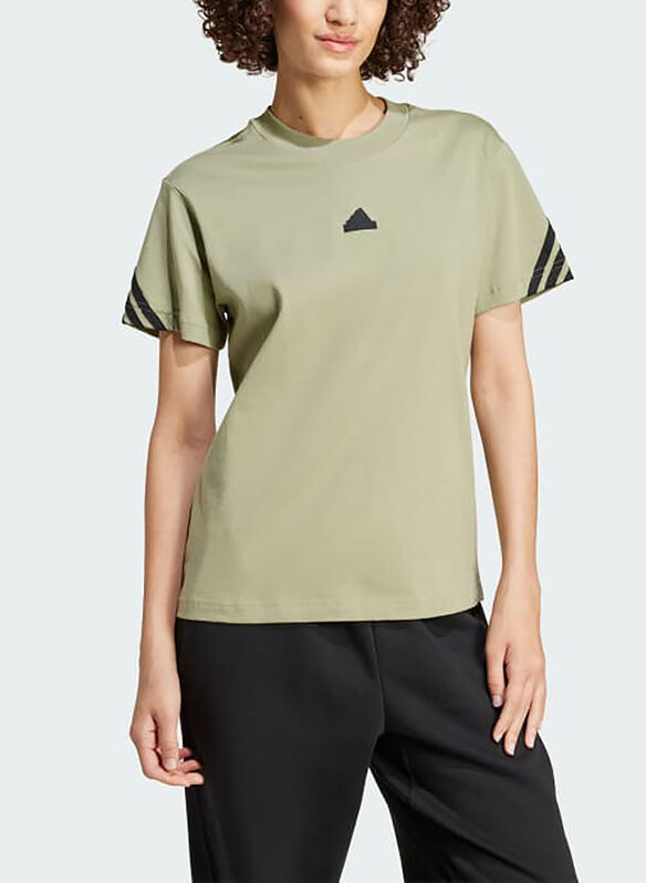 T-SHIRT FUTURE ICON 3-STRIPES, OLIVE, medium