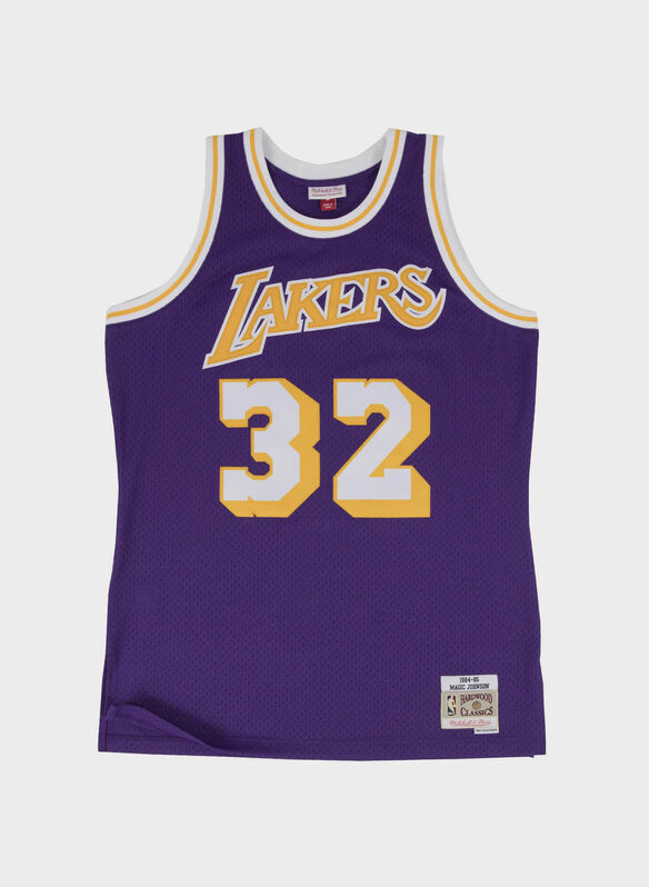 CANOTTA SWINGMAN JERSEY LOS ANGELES LAKERS HOME 1984-85 MAGIC JOHNSON, PURPLE, medium