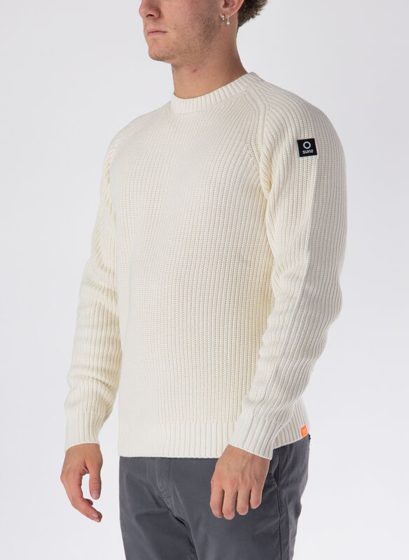 MAGLIONE KNIT CARLOS, OFF WHITE, medium