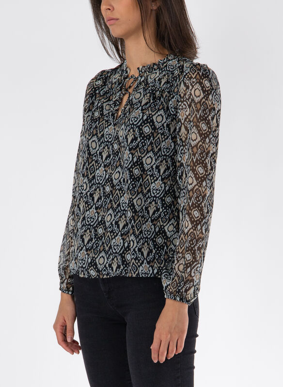 BLUSA CON FANTASIA FLOREALE, BLACK SHANA, medium