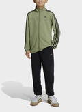 TUTA FULL ZIP 3 STRIPES RAGAZZO, GREENBLK, thumb