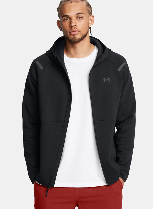 FELPA UA UNSTOPPABLE FLEECE FULL ZIP, 0001 BLK, medium