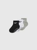 CALZA SWOOSH GRIPPER ANTISCIVOLO 3 PAIA INFANT, 023 BLKWHTGREY, thumb