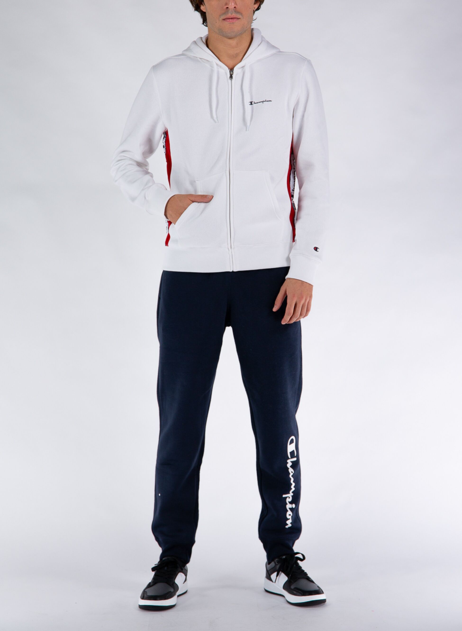 Champion Tuta Full Zip Con Logo Bianco Donna Bianco