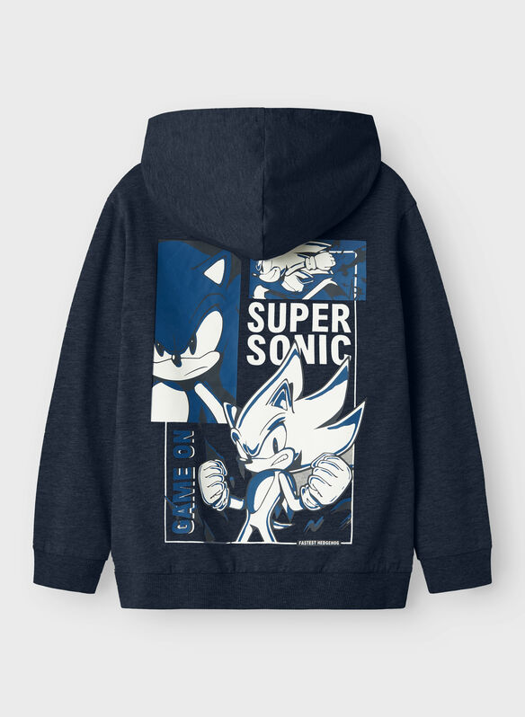 FELPA HOODIE SONIC HEDGEHOG RAGAZZO, NAVY BLAZER, medium