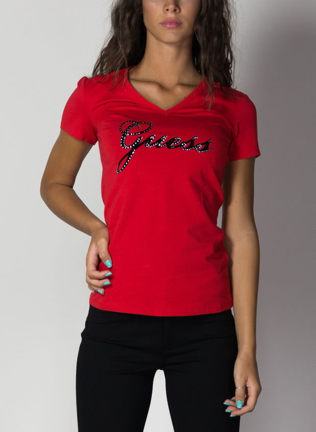 GUESS T-SHIRT STAMPA LOGO FRONTALE