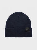 CAPPELLO BEANIE IN LANA A COSTE, 07 NVY, thumb