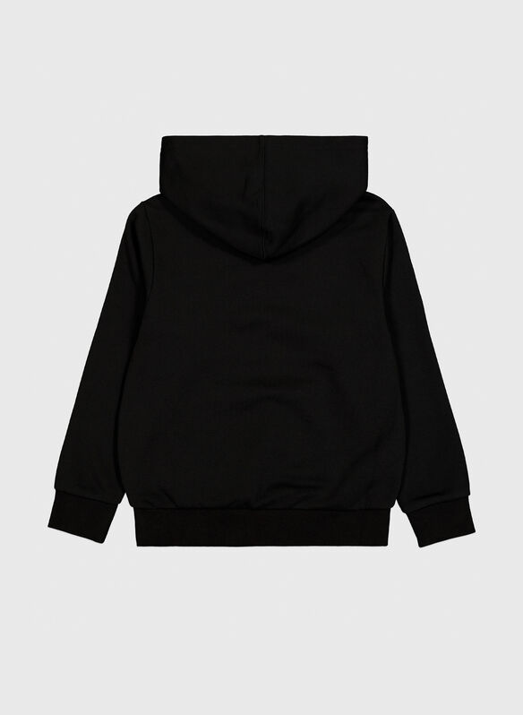 FELPA HOODIE CON LOGO RAGAZZO, KK001 BLK, medium