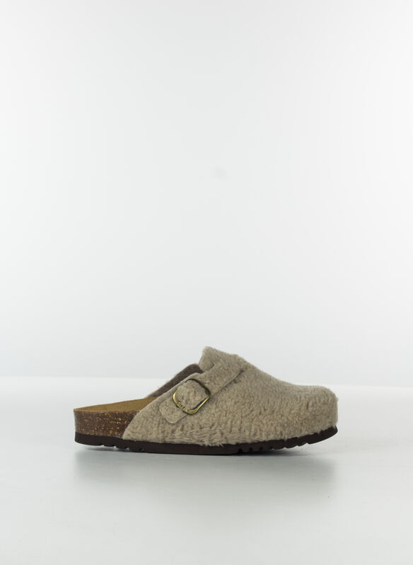 SANDALO SABOT FAE NEW TEDDY SUEDE, TAUP, medium