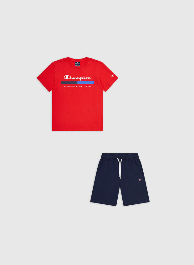 COMPLETINO T-SHIRT+ SHORTS RAGAZZO, RS011 REDNVY, large