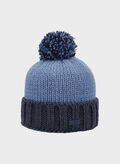 CAPPELLO A MAGLIA CON PONPON JUNIOR, N825 BLUESTONE, thumb