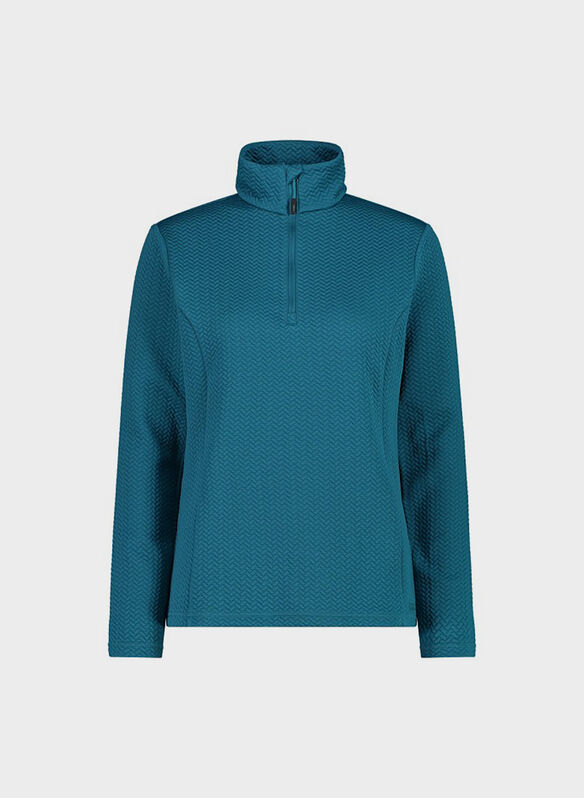 FELPA HALF ZIP JAGUARD, E867 TEAL, medium