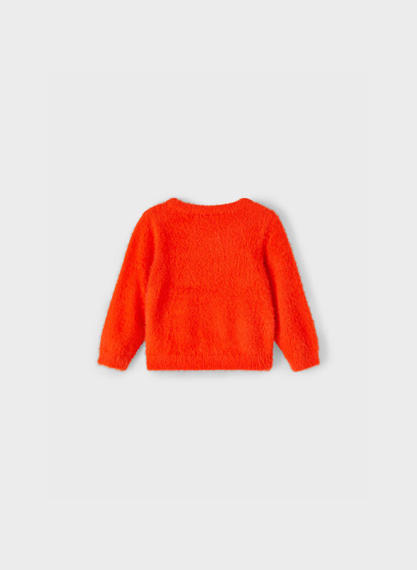 MAGLIONE NEFINE GIRO STAMPA BAMBINA, CHERRY TOMATO ORANGE, medium