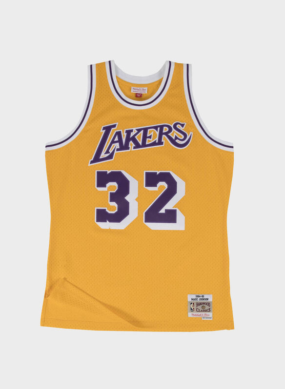 CANOTTA SWINGMAN JERSEY LOS ANGELES LAKERS HOME 1984-85 MAGIC JOHNSON, LIGHT GOLD, medium