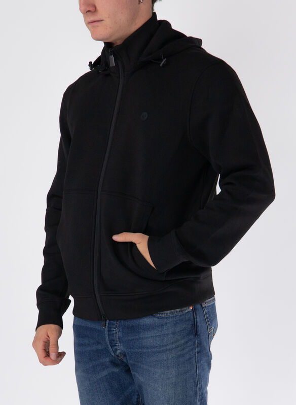 FELPA FULL ZIP NAKU, 206XXP JET BLK, medium