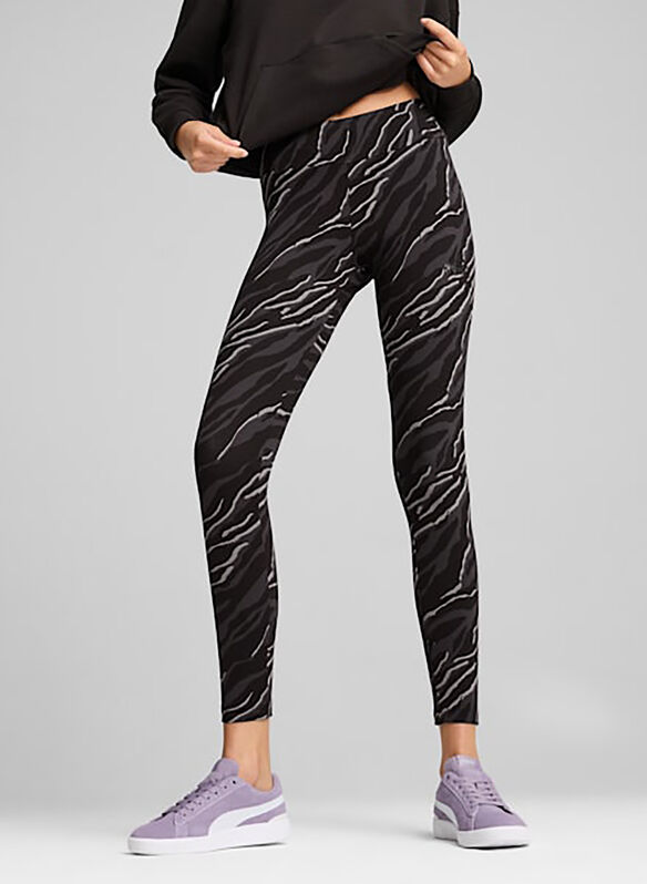 LEGGINGS CON GRAFICA ANIMAL, 01 BLK, medium