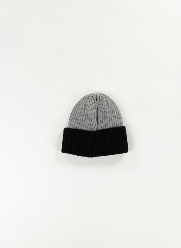 CAPPELLO BEANIE BICOLOR RAGAZZO, EM021 GREYBLK, medium