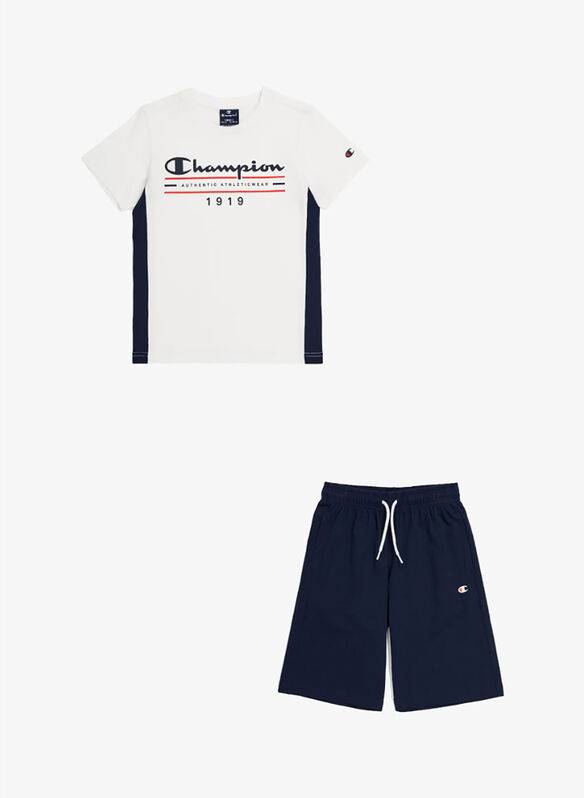 COMPLETINO T-SHIRT+ SHORTS RAGAZZO, WW001 WHTNVY WHTNVY, medium