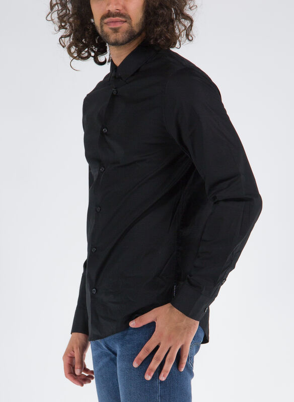 CAMICIA POPELINE STRETCH, 1200 BLK, medium