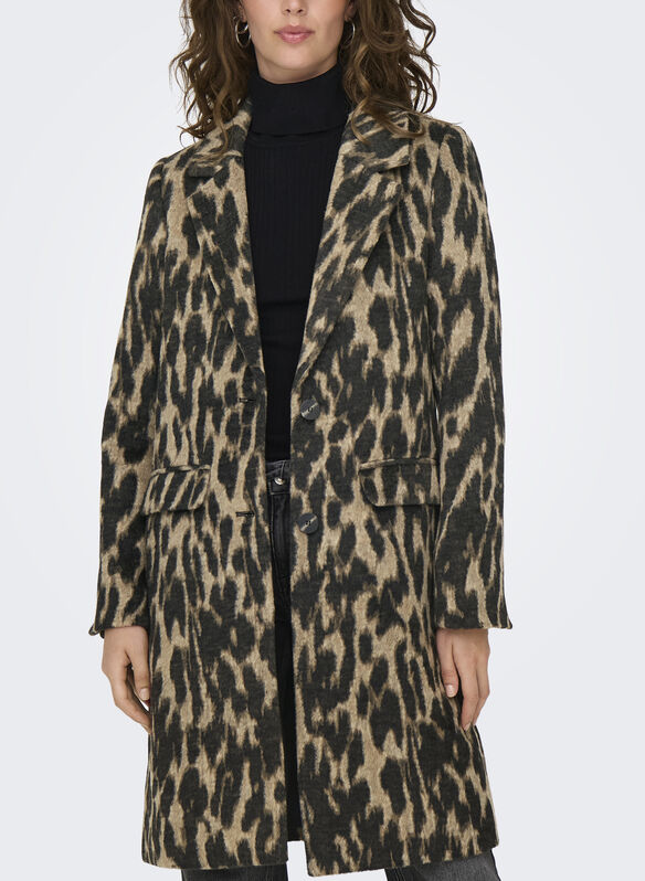 CAPPOTTO VALBORG ANIMALIER, BLACK, medium