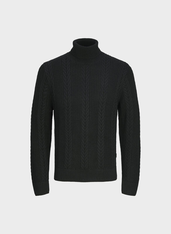 MAGLIONE COLLO ALTO CIPHER, BLACK, medium