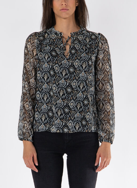 BLUSA CON FANTASIA FLOREALE, BLACK SHANA, medium