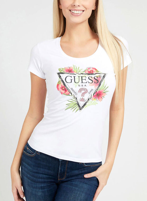 GUESS® T-SHIRT LOGO TRIANGOLO Donna