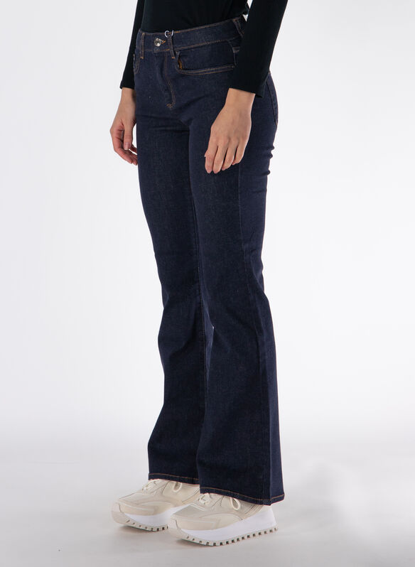 JEANS FLARE BLUSH, DARK BLUE DENIM, medium