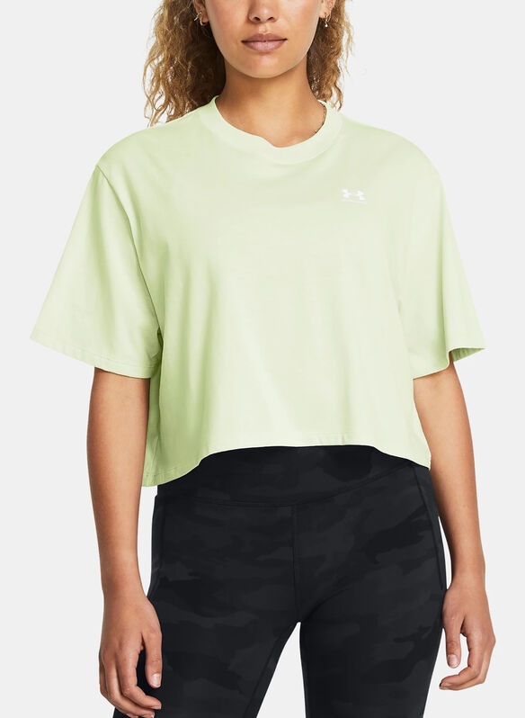 T-SHIRT CROPPED MICRO LOGO, 0383 GREEN, medium