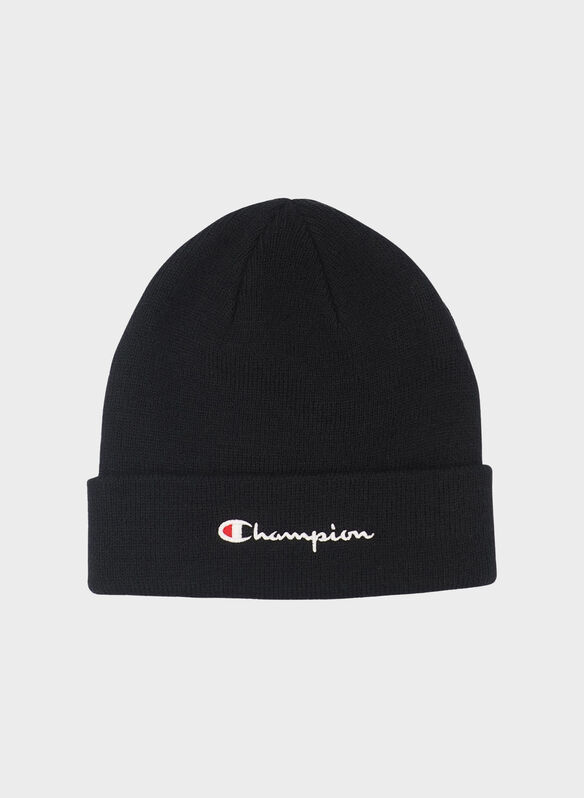 CAPPELLO IN MAGLIA CON RISVOLTO JUNIOR, BLK, medium