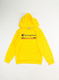 FELPA HOODIE CON LOGO RAGAZZO, YS079 YEL, thumb