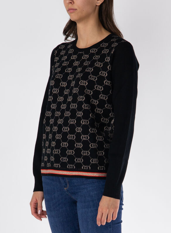 MAGLIONE GIROCOLLO MONOGRAM, A4279 BLK, medium