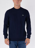 MAGLIONE GIROCOLLO CON LOGO, 166 NVY, thumb