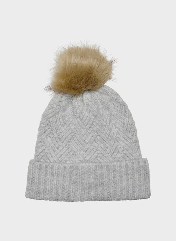 CAPPELLO KATE CON PONPON, LIGHT GREY MELANGE, medium